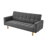 Darrahopens Furniture > Sofas Sarantino 3-Seater Fabric Sofa Bed Futon - Dark Grey