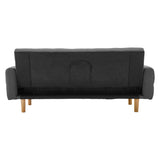 Darrahopens Furniture > Sofas Sarantino 3-Seater Fabric Sofa Bed Futon - Dark Grey