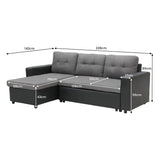 Darrahopens Furniture > Sofas Sarantino Corner Sofa Linen Lounge Couch L-shaped Modular Furniture Home Chaise Grey