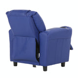 Darrahopens Furniture > Sofas Set of 4 Oliver Kids Recliner Chair Sofa Children Lounge Couch PU Armchair Blue
