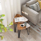 Darrahopens Furniture VASAGLE Industrial Nesting Coffee Table Rustic Brown and Black LNT13XV1