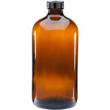 Darrahopens Gift & Novelty 12 x 1L Amber Glass Boston Bottles Screw Cap Empty Essential Oil Bulk