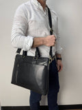 Darrahopens Gift & Novelty > Bags Pierre Cardin Leather Laptop Briefcase Business Bag - Black