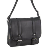 Darrahopens Gift & Novelty > Bags Pierre Cardin Pebbled Leather Computer Laptop Bag Overnight Satchel - Black