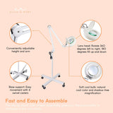 Darrahopens Health & Beauty 5x Magnifying Lamp Fluorescent Salon Light Glass Beauty Floor Stand Magnifier