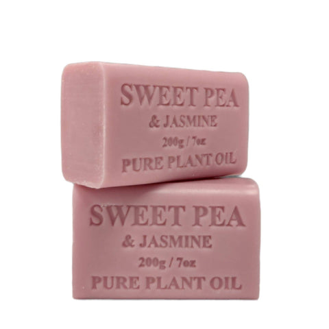 Darrahopens Health & Beauty > Bath & Body 2x 200g Plant Oil Soap Sweet Pea Jasmine Scent Pure Natural Vegetable Base Bar