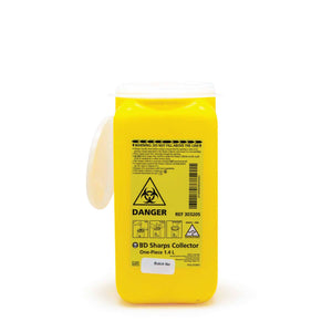 Darrahopens Health & Beauty > Health & Wellbeing 1.4L Sharps Container Needle Biohazard Bin Disposal - Medical Waste Collector