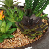 darrahopens Home & Garden > Artificial Plants Potted Artificial Succulents with Round Decorative Bowl 19cm