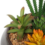 darrahopens Home & Garden > Artificial Plants Potted Artificial Succulents with Round Decorative Bowl 19cm