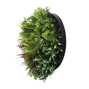 darrahopens Home & Garden > Artificial Plants Slimline Artificial Green Wall Disc Art 60cm Green Field UV Resistant (Black)