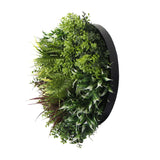 darrahopens Home & Garden > Artificial Plants Slimline Artificial Green Wall Disc Art 60cm Green Field UV Resistant (Black)