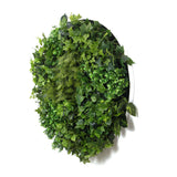 darrahopens Home & Garden > Artificial Plants Slimline Artificial Green Wall Disc Art 80cm Mixed Green Fern & Ivy (White)