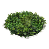 darrahopens Home & Garden > Artificial Plants Slimline Artificial Green Wall Disc Art 80cm Mixed Green Fern & Ivy (White)