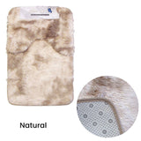 Darrahopens Home & Garden > Bathroom Accessories 2 Pce 2-Toned Extra Light Weighted Shaggy Fluffy Bath Mat Set Natural