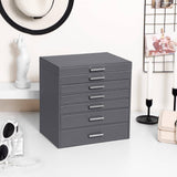 Darrahopens Home & Garden > Bathroom Accessories Jewellery Grey Box, 6 Layers,  5 Drawers