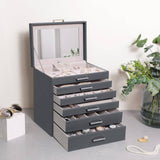 Darrahopens Home & Garden > Bathroom Accessories Jewellery Grey Box, 6 Layers,  5 Drawers