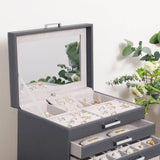 Darrahopens Home & Garden > Bathroom Accessories Jewellery Grey Box, 6 Layers,  5 Drawers