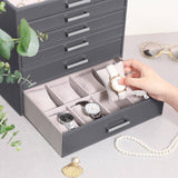 Darrahopens Home & Garden > Bathroom Accessories Jewellery Grey Box, 6 Layers,  5 Drawers