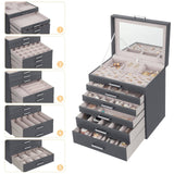 Darrahopens Home & Garden > Bathroom Accessories Jewellery Grey Box, 6 Layers,  5 Drawers