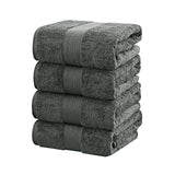 Darrahopens Home & Garden > Bathroom Accessories Linenland 4 Piece Cotton Bath Towels Set - Charcoal