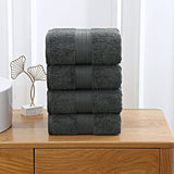 Darrahopens Home & Garden > Bathroom Accessories Linenland 4 Piece Cotton Bath Towels Set - Charcoal