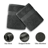 Darrahopens Home & Garden > Bathroom Accessories Linenland 4 Piece Cotton Bath Towels Set - Charcoal