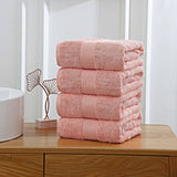 Darrahopens Home & Garden > Bathroom Accessories Linenland 4 Piece Cotton Bath Towels Set - Coral