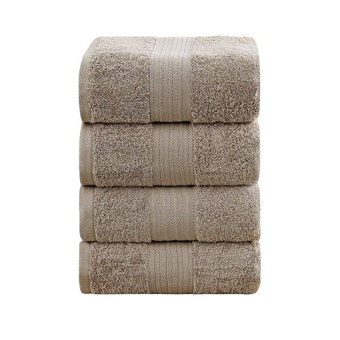 Darrahopens Home & Garden > Bathroom Accessories Linenland 4 Piece Cotton Bath Towels Set - Sandstone