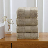 Darrahopens Home & Garden > Bathroom Accessories Linenland 4 Piece Cotton Bath Towels Set - Sandstone