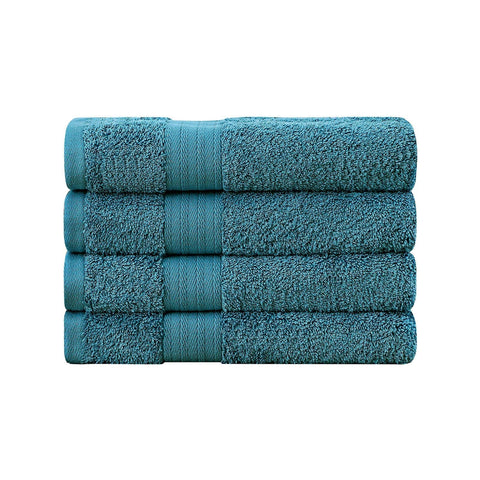 Darrahopens Home & Garden > Bathroom Accessories Linenland Bath Towel 4 Piece Cotton Hand Towels Set - Blue