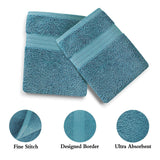 Darrahopens Home & Garden > Bathroom Accessories Linenland Bath Towel 4 Piece Cotton Hand Towels Set - Blue