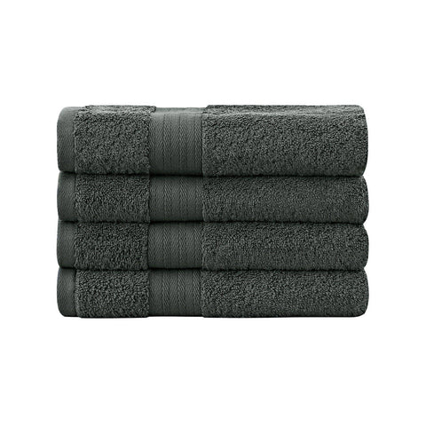 Darrahopens Home & Garden > Bathroom Accessories Linenland Bath Towel 4 Piece Cotton Hand Towels Set - Charcoal