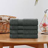 Darrahopens Home & Garden > Bathroom Accessories Linenland Bath Towel 4 Piece Cotton Hand Towels Set - Charcoal