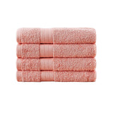 Darrahopens Home & Garden > Bathroom Accessories Linenland Bath Towel 4 Piece Cotton Hand Towels Set - Coral