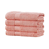 Darrahopens Home & Garden > Bathroom Accessories Linenland Bath Towel 4 Piece Cotton Hand Towels Set - Coral