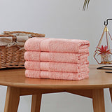 Darrahopens Home & Garden > Bathroom Accessories Linenland Bath Towel 4 Piece Cotton Hand Towels Set - Coral