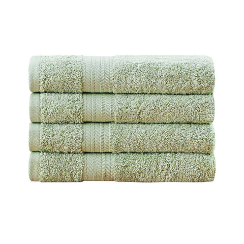 Darrahopens Home & Garden > Bathroom Accessories Linenland Bath Towel 4 Piece Cotton Hand Towels Set - Sage Green