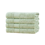 Darrahopens Home & Garden > Bathroom Accessories Linenland Bath Towel 4 Piece Cotton Hand Towels Set - Sage Green