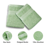 Darrahopens Home & Garden > Bathroom Accessories Linenland Bath Towel 4 Piece Cotton Hand Towels Set - Sage Green