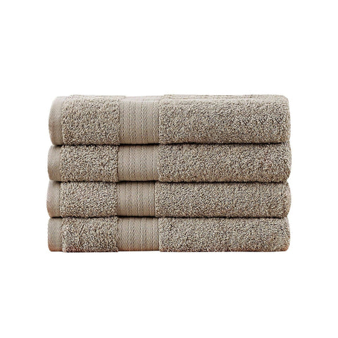 Darrahopens Home & Garden > Bathroom Accessories Linenland Bath Towel 4 Piece Cotton Hand Towels Set - Sandstone