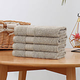 Darrahopens Home & Garden > Bathroom Accessories Linenland Bath Towel 4 Piece Cotton Hand Towels Set - Sandstone