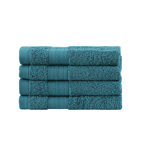 Darrahopens Home & Garden > Bathroom Accessories Linenland Bath Towel Set - 4 Piece Cotton Washcloths - Blue