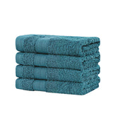 Darrahopens Home & Garden > Bathroom Accessories Linenland Bath Towel Set - 4 Piece Cotton Washcloths - Blue