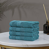 Darrahopens Home & Garden > Bathroom Accessories Linenland Bath Towel Set - 4 Piece Cotton Washcloths - Blue