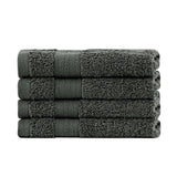 Darrahopens Home & Garden > Bathroom Accessories Linenland Bath Towel Set - 4 Piece Cotton Washcloths - Charcoal