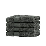 Darrahopens Home & Garden > Bathroom Accessories Linenland Bath Towel Set - 4 Piece Cotton Washcloths - Charcoal