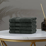 Darrahopens Home & Garden > Bathroom Accessories Linenland Bath Towel Set - 4 Piece Cotton Washcloths - Charcoal