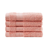 Darrahopens Home & Garden > Bathroom Accessories Linenland Bath Towel Set - 4 Piece Cotton Washcloths - Coral