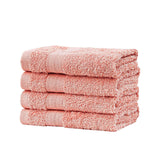 Darrahopens Home & Garden > Bathroom Accessories Linenland Bath Towel Set - 4 Piece Cotton Washcloths - Coral