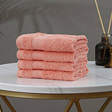 Darrahopens Home & Garden > Bathroom Accessories Linenland Bath Towel Set - 4 Piece Cotton Washcloths - Coral